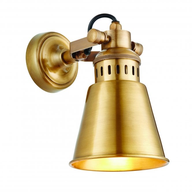 Endon Lighting Endon Lighting Elms Single Light Wall Light - Antique Solid Brass