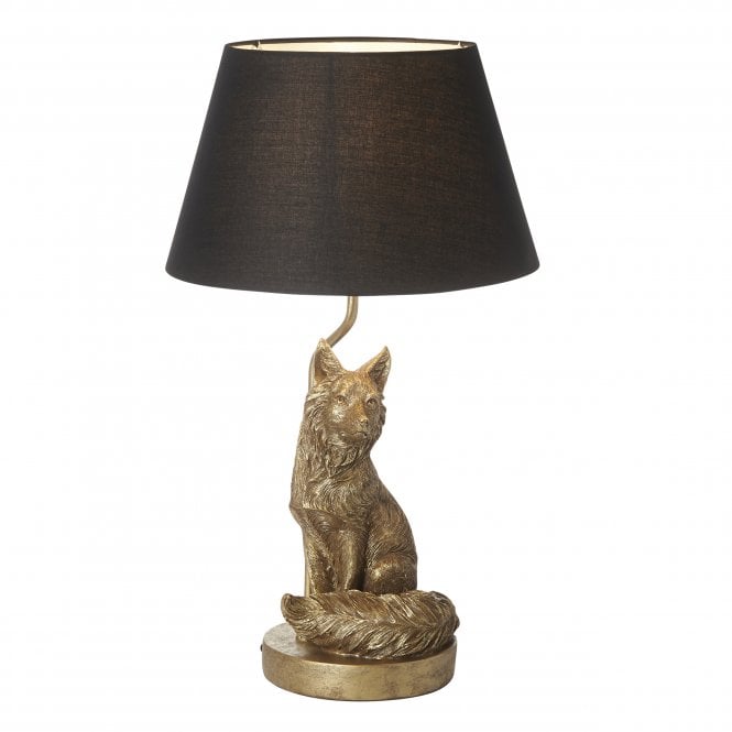 Endon Lighting Endon Lighting Fox Single Table Light - Vintage Gold Paint & Black Fabric