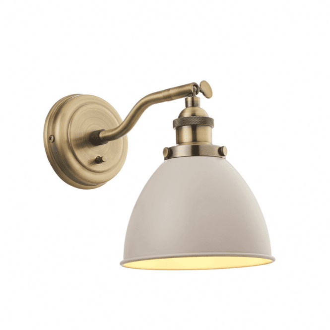 Endon Lighting Endon Lighting Franklin Single Light Wall Light - Taupe & Antique Brass Plate