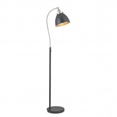 Franklin Task Floor Lamp - Matt Black & Aged Pewter