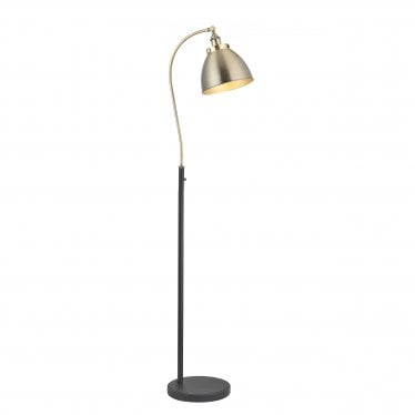 Franklin Task Floor Lamp - Matt Black & Antique Brass