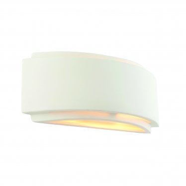 Gianna Single Light Wall Light - Unglazed Ceramic & Gloss White