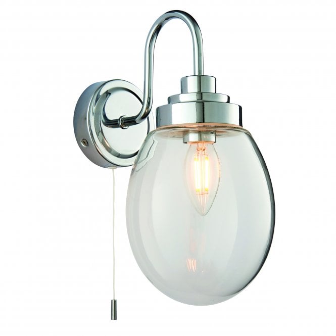 Endon Lighting Endon Lighting Hampton Single Light Wall Light - Clear Glass & Chrome Plate