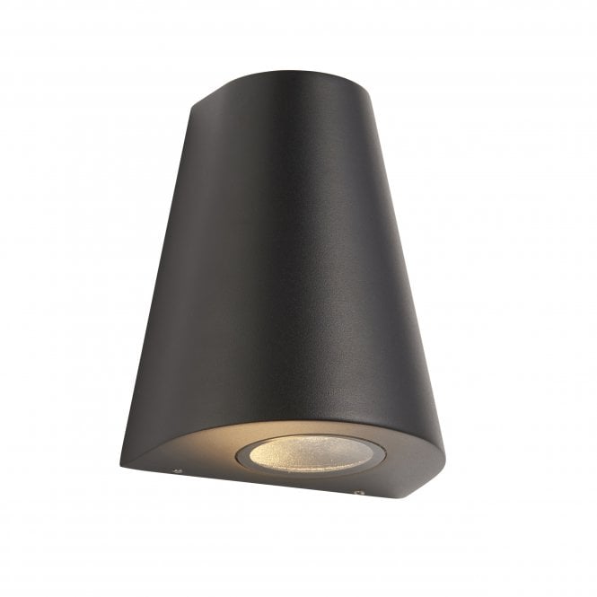 Endon Lighting Endon Lighting Helm Single Light Wall -  Textured Black & Clear Glass