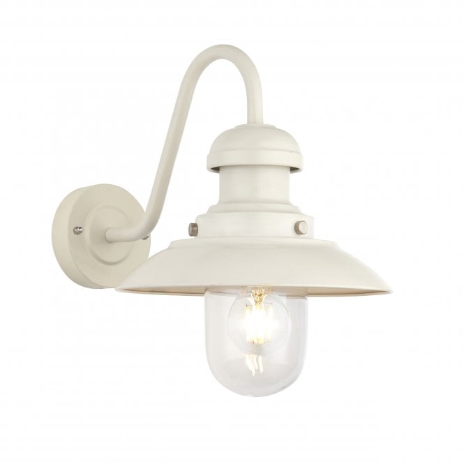 Endon Lighting Endon Lighting Hereford Single Light Fisherman Arm Wall Light - Gloss Stone & Clear Glass