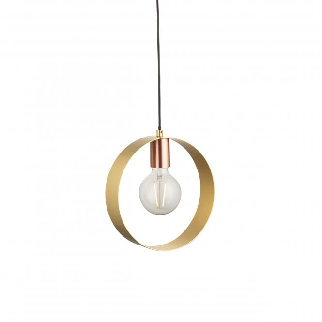 Endon Lighting Endon Lighting Hoop Single Pendant - Brushed Copper, Nickel & Brass