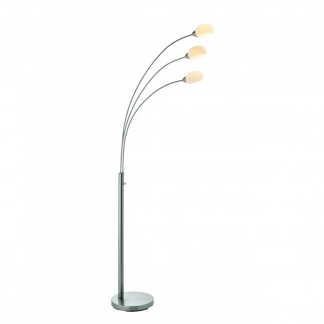 Endon Lighting Endon Lighting Jaspa 3 Light Floor Lamp - Satin Nickel Plate & White Glass