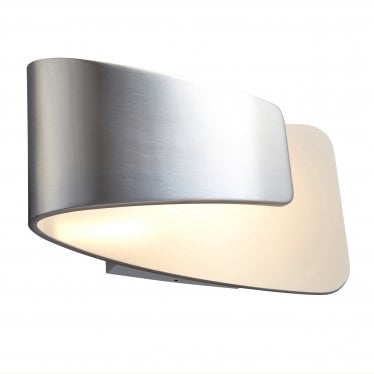 Jenkins Single Light Wall Light - Polished Aluminium & Matt White Paint