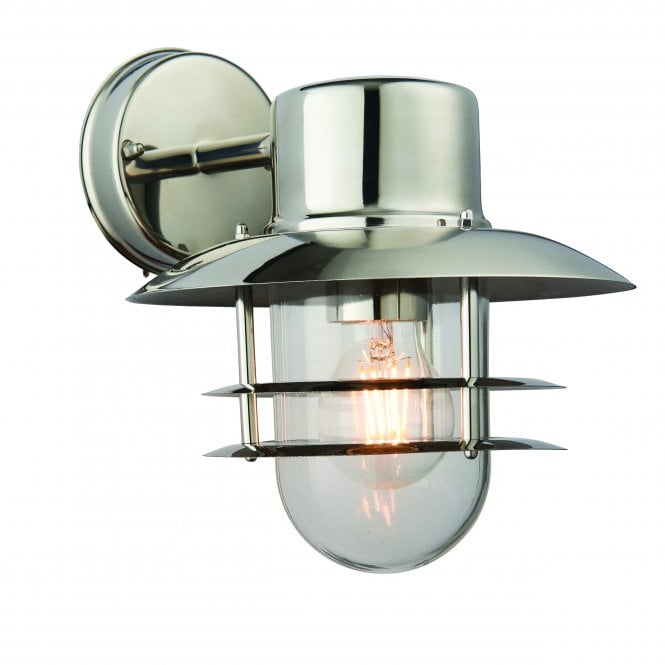 Endon Lighting Endon Lighting Jenson Single Light Wall Light - Polished Stainless Steel & Clear Glass