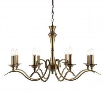 Kora 8 Light Pendant - Antique Brass Plate