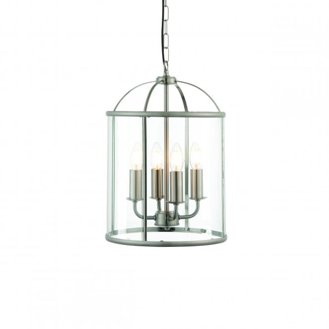 Endon Lighting Endon Lighting Lambeth 4 Light Pendant - Satin Nickel Plate & Clear Glass