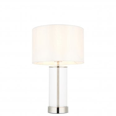 Lessina Small Touch Table Lamp - Vintage White & Bright Nickel