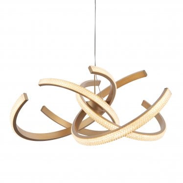 Lorenzo 4 Light Pendant -  Satin Gold Paint & Clear Acrylic