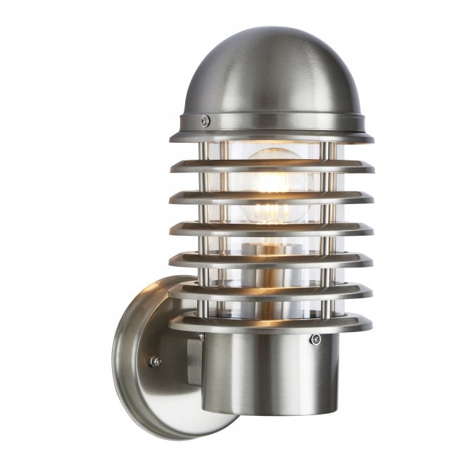 Endon Lighting Endon Lighting Louvre Single Light Wall Light - Polished Stainless Steel & Clear Pc