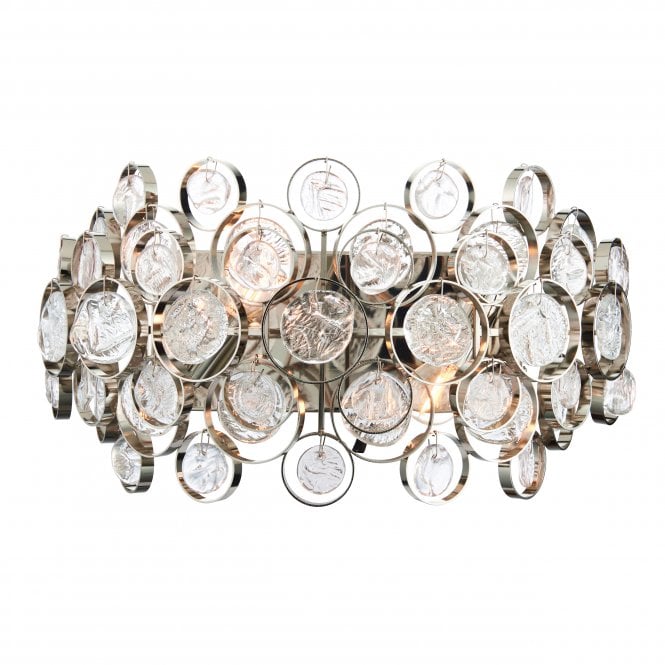 Endon Lighting Endon Lighting Marella 2 Light Wall Light - Bright Nickel Plate & Clear Glass