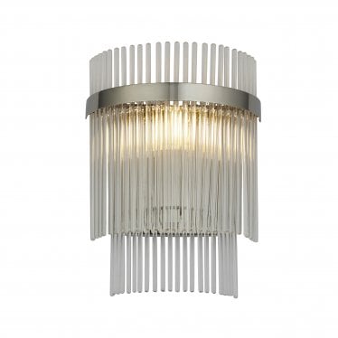 Marietta Single Wall Light - Bright Nickel Plate & Clear Glass