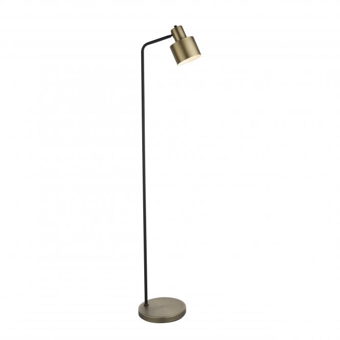 Endon Lighting Endon Lighting Mayfield Task Single Light Floor Lamp - Matt Antique Brass Plate & Matt Black