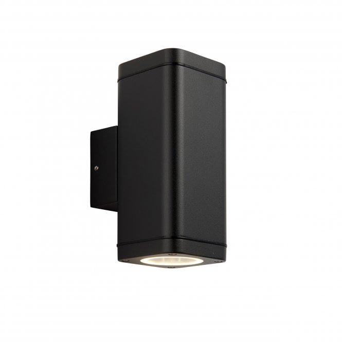 Endon Lighting Endon Lighting Milton 2 Light Wall -  Textured Black & Clear Glass