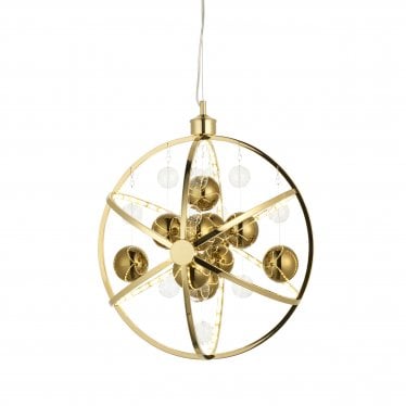 Muni 480mm LED Pendant - Gold Effect Plate