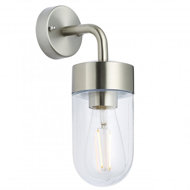 Endon Lighting Endon Lighting North Single Light Wall Light - Brushed Stainless Steel & Clear Glass