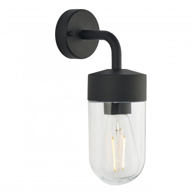 Endon Lighting Endon Lighting North Single Light Wall Light - Textured Matt Black & Clear Glass