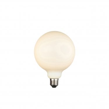 Opaline 125mm E27 LED 12W Filament Bulb - 3000K - Dimmable - Opal Glass