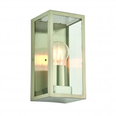 Oxford Single Light Wall Fitting - Brushed Stainless Steel & Clear Glass