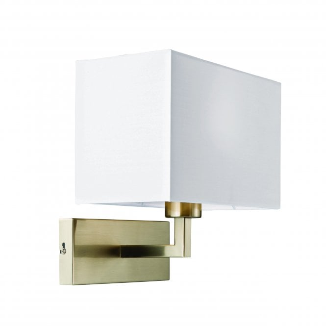 Endon Lighting Endon Lighting Piccolo Single Light Wall Light - Satin Nickel Plate & White Fabric