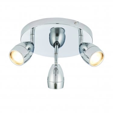 Porto 3 Light Spot Light - Chrome Plate & Clear Glass