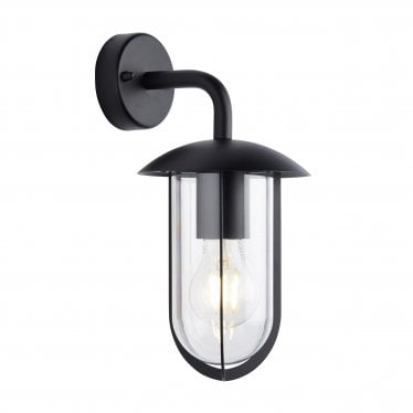 Quinn Single Light Wall -  Textured Black & Clear Pc