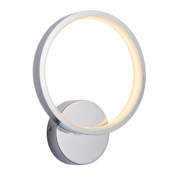 Radius Single Light Wall - Chrome Plate & White Silicone