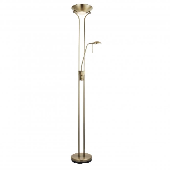 Endon Lighting Endon Lighting Rome Single Light Floor Lamp - Antique Brass Plate & Opal Glass