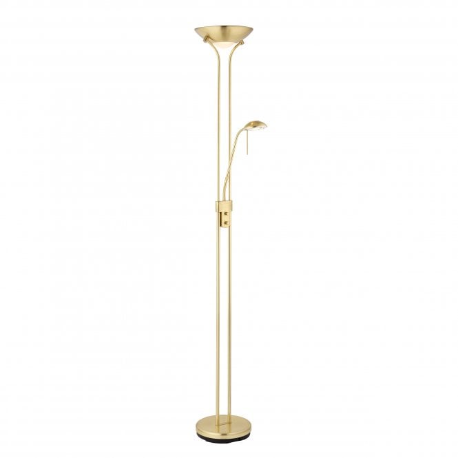 Endon Lighting Endon Lighting Rome Single Light Floor Lamp - Satin Brass Plate & Opal Glass