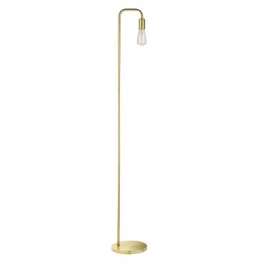 Rubens Single Light Floor Lamp - Satin Brass Plate