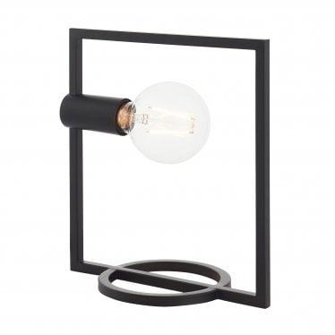 Shape Rectangle Single Light Table Lamp  - Matt Black