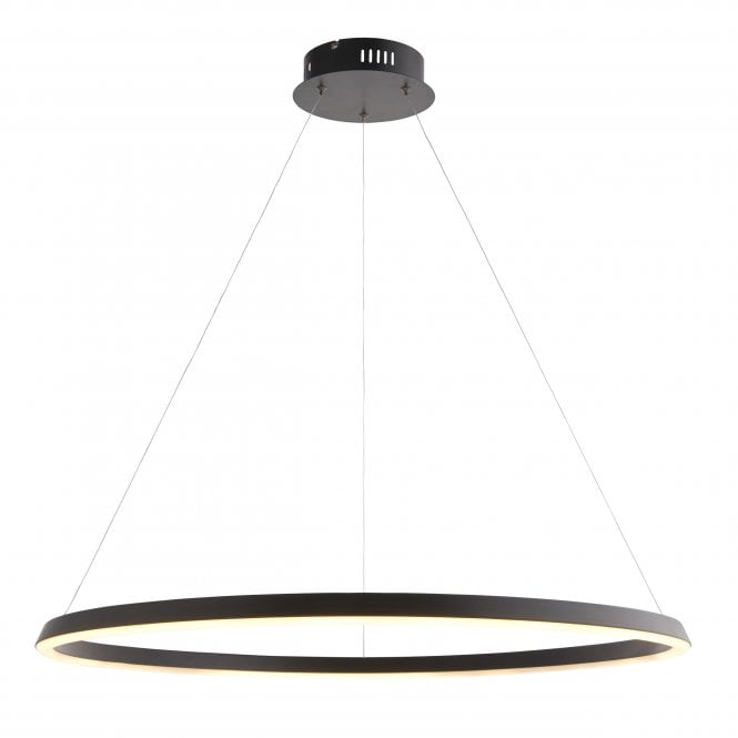 Endon Lighting Endon Lighting Staten Single Light Pendant - Matt Black & White Silicone