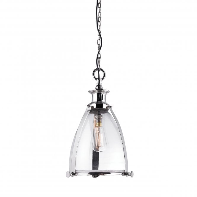 Endon Lighting Endon Lighting Storni 285Mm Pendant - Polished Nickel & Clear Glass