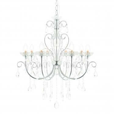 Tabitha 8 Light Pendant - Chrome Plate & Clear Crystal