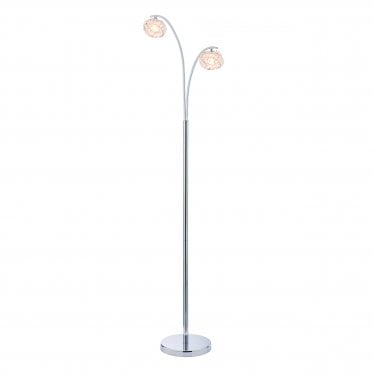 Talia 2 Light Floor Lamp - Chrome Plate & Clear Crystal