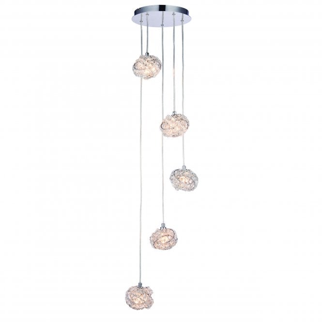 Endon Lighting Endon Lighting Talia 5 Light Pendant  - Chrome Plate & Clear Crystal