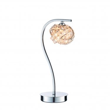 Talia Single Light Table Lamp - Chrome Plate & Clear Crystal