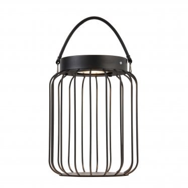 Tropic IP44 Solar Table Lantern - Matt Black