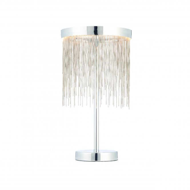 Endon Lighting Endon Lighting Zelma Single Light Table Lamp  - Chrome Plate & Silver Effect Chain