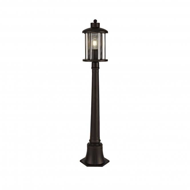 Fabula Fabula Addison Single Headed Post Lamp - Antique Bronze & Clear Glass - IP54