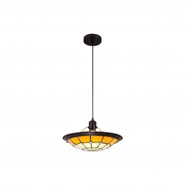 Althorne Single Pendant - 35cm Tiffany Shade - Beige