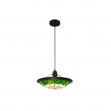 Althorne Single Pendant - 35cm Tiffany Shade - Green