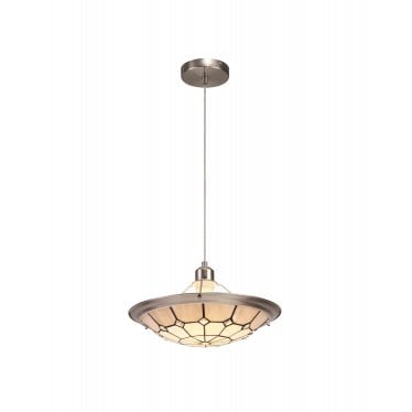 Althorne Single Pendant - 35cm Tiffany Shade - Grey