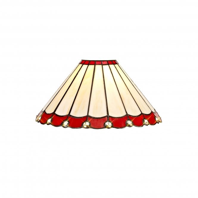 Fabula Fabula Amberley 30cm Tiffany Shade - Red & Cream - Shade Only