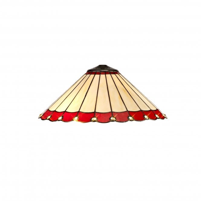 Fabula Fabula Amberley 40cm Tiffany Shade - Red & Cream - Shade Only