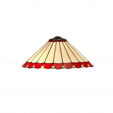 Amberley 40cm Tiffany Shade - Red & Cream - Shade Only